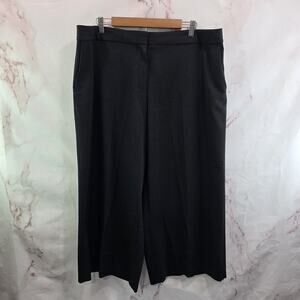 MM Lafleur Pants Womens 16 Black High Rise Wide Leg Crop Trouser Slacks